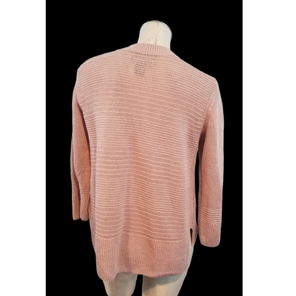 Tahari Size L Pink Linen Knit Top Sweater - Picture 3 of 5